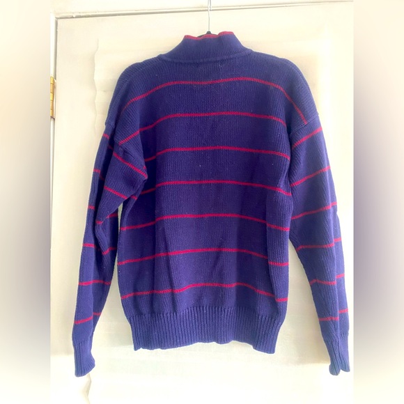 🔵🔹❤️🟦Vintage Pringle of Scotland %100 Cotton Sweater Argyle - Picture 5 of 5